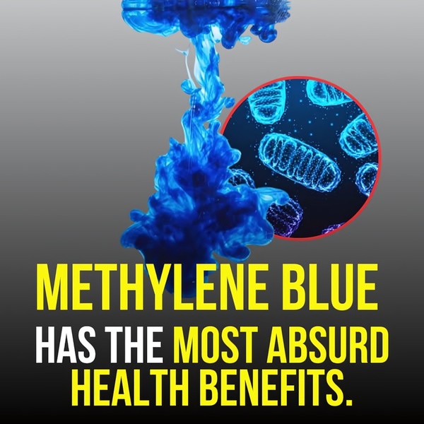 A 1:1 ratio static creative using a high-contrast ink-drop visual metaphor to create intrigue around the benefits of Methylene Blue.